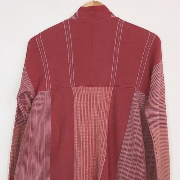 Peruvian Connection Cardigan Open Waterfall Front Cotton Size Medium - Picture 5 of 16